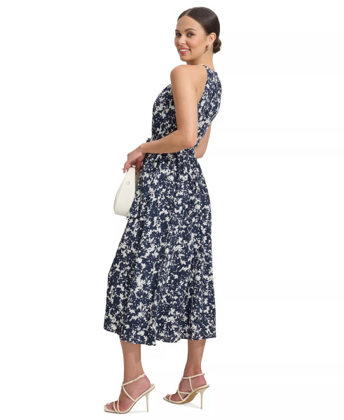 Women's Floral-Print Halter-Neck Midi Dress Ivory/Navy - 2