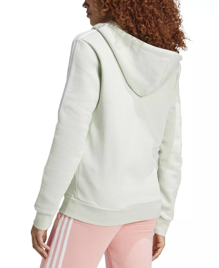 Women's Full-Zip Hoodie Sweatshirt with 3 Stripes, Linen Green - 2