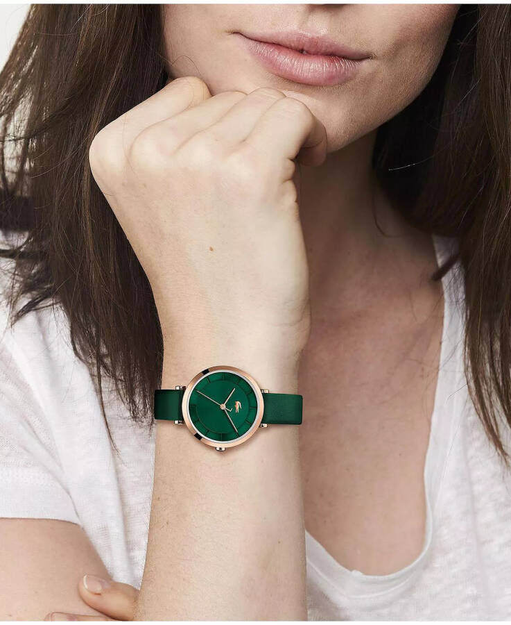 Women's Geneva Green Leather Strap Watch 32mm Green - 2