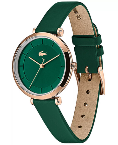 Women's Geneva Green Leather Strap Watch 32mm Green - 3