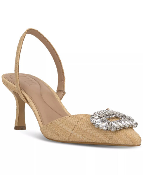 Women's Gevira Pointed-Toe Slingback Pumps, Created for Modazone Natural Raffia - 1