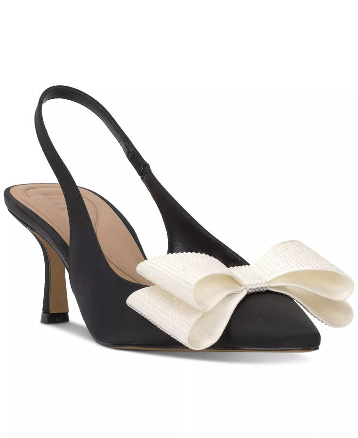 Women's Giverny Halter Back Pumps, Created for Modazone Black/White Bow - 1