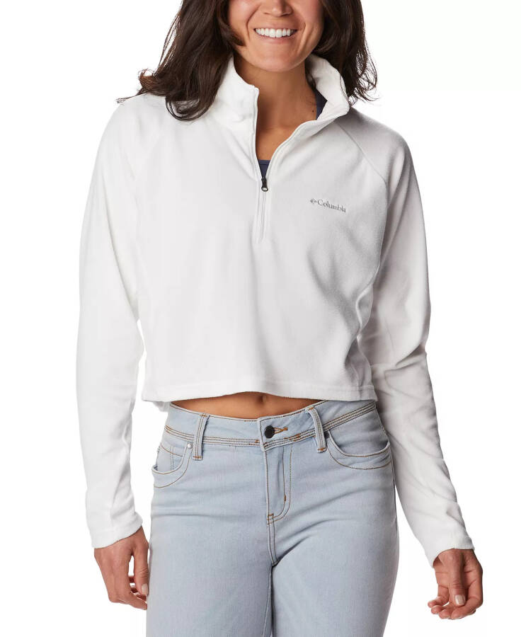 Women's Glacial Cropped II Sportswear Fleece 1/2-Zip Top Sea Salt - 1