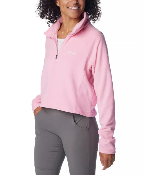 Women's Glacial Cropped II Sportswear Fleece 1/2-Zip Top Wild Rose - 4