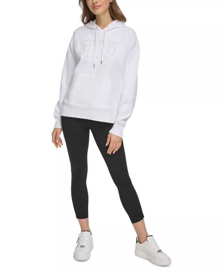 Women's Glitter-Logo Pullover Hoodie White/silver - 1