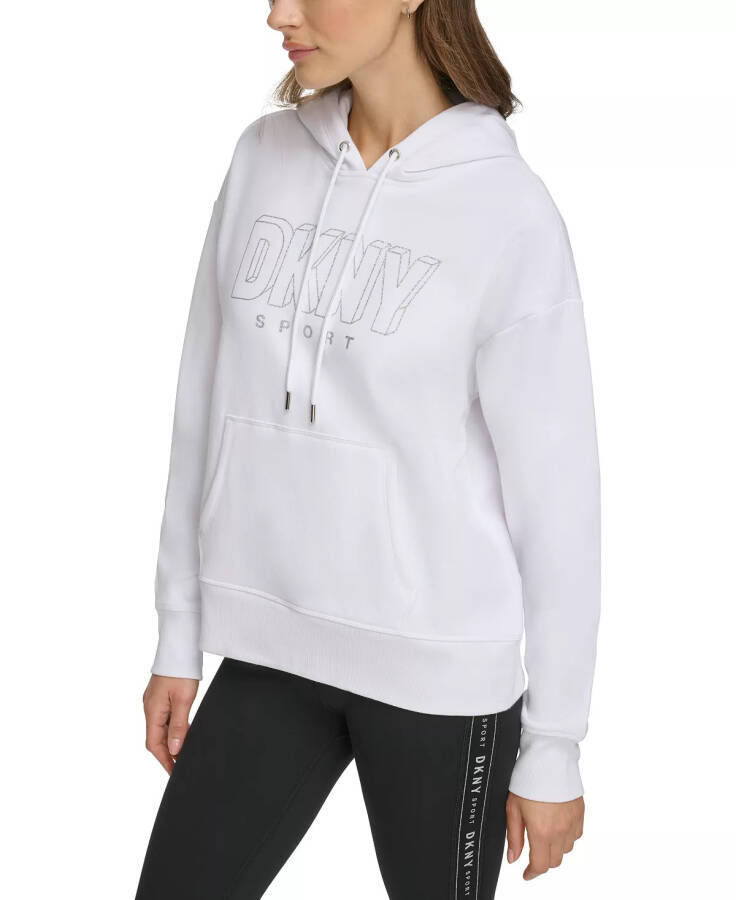 Women's Glitter-Logo Pullover Hoodie White/silver - 3