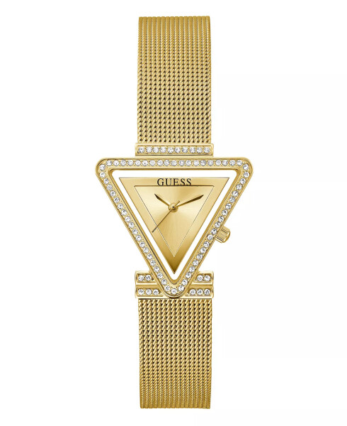 Women's Gold-Tone Glitz Stainless Steel, Mesh Bracelet Watch, 34mm Gold-Tone - 1