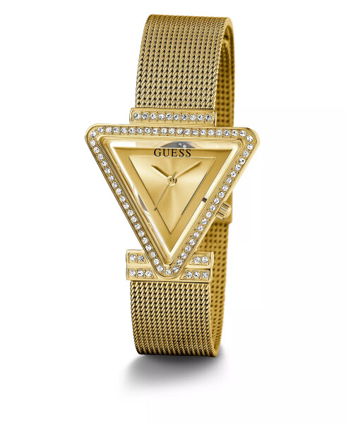 Women's Gold-Tone Glitz Stainless Steel, Mesh Bracelet Watch, 34mm Gold-Tone - 4