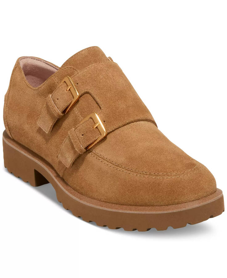 Women's Greenwich Double Monk-Strap Loafers Golden Toffee Suede - 1