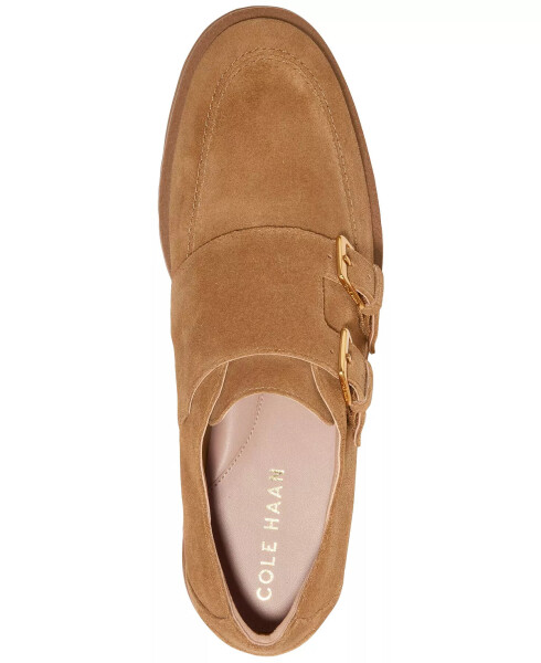 Women's Greenwich Double Monk-Strap Loafers Golden Toffee Suede - 4