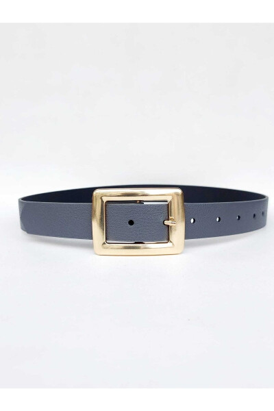 Women's Grey Gold Buckle Belt - 1