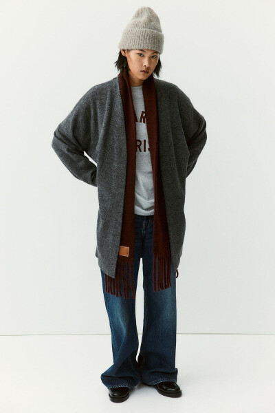 Women's Grey Long Cardigan - 4