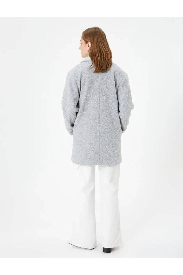 Women's Grey Melange Coat - 4