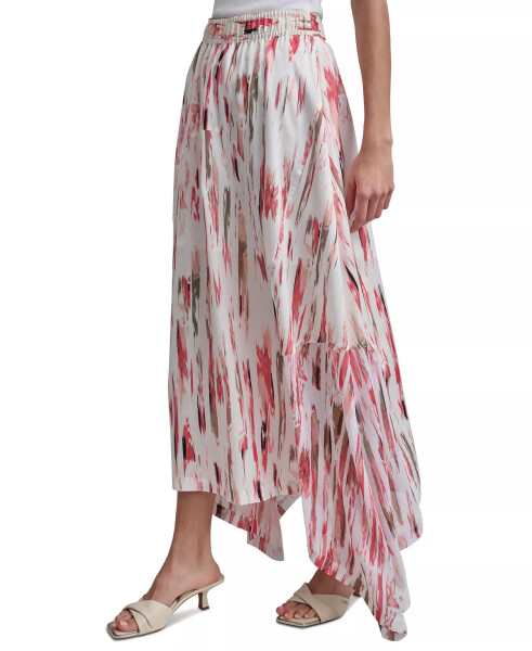 Women's Handkerchief-Hem Printed Maxi Skirt Brkn Brsh - 1