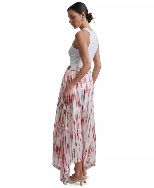 Women's Handkerchief-Hem Printed Maxi Skirt Brkn Brsh - 3