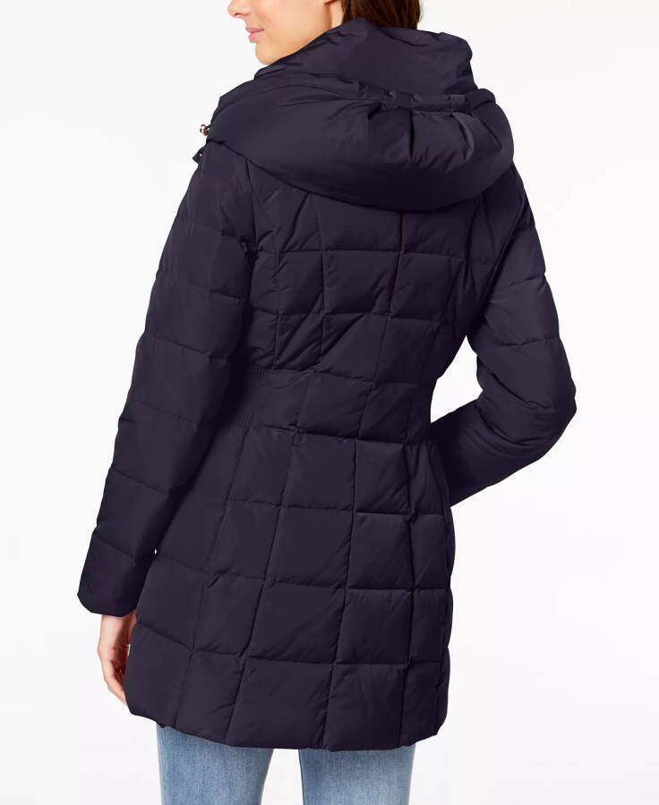 Women's Hooded Down Puffer Coat - Navy - 2