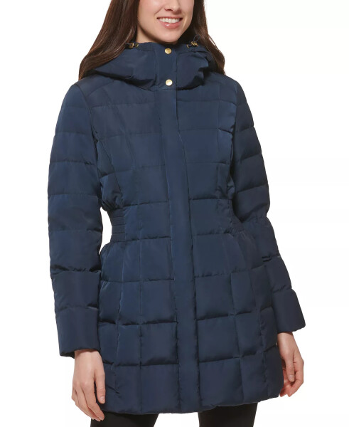 Women's Hooded Down Puffer Coat - Navy - 5