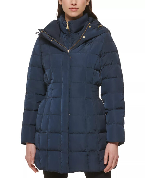 Women's Hooded Down Puffer Coat - Navy - 6