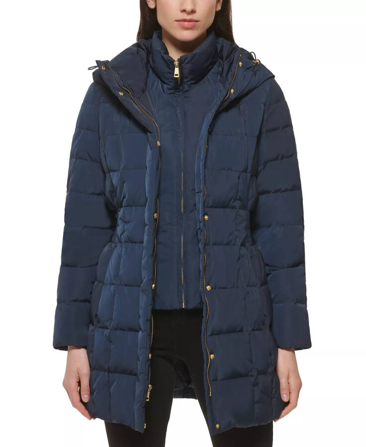 Women's Hooded Down Puffer Coat - Navy - 7