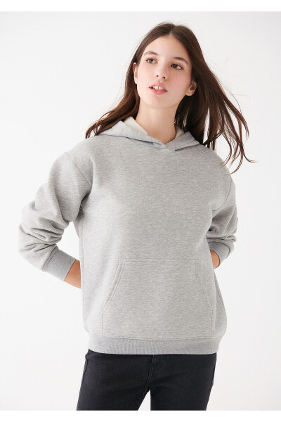 Women's Hooded Grey Basic Sweatshirt 167299-82816 - 7