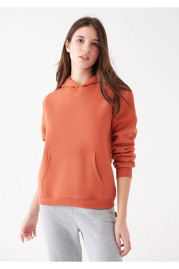 Women's Hooded Orange Basic Sweatshirt 167299-70233 - 1