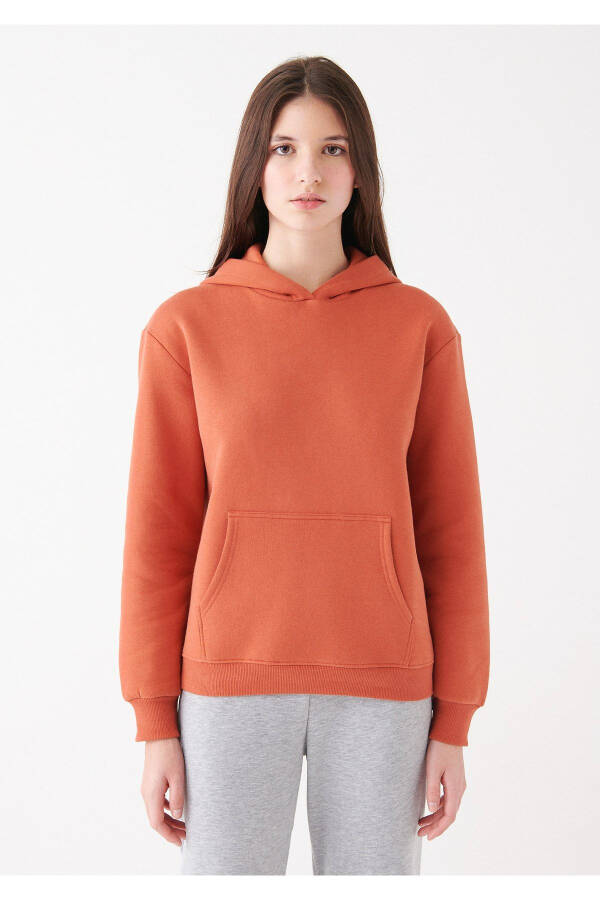 Women's Hooded Orange Basic Sweatshirt 167299-70233 - 3