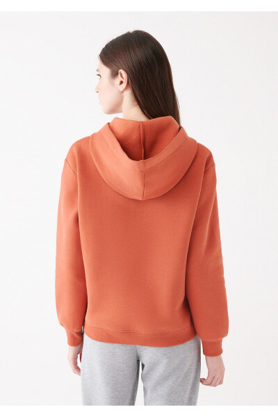 Women's Hooded Orange Basic Sweatshirt 167299-70233 - 4