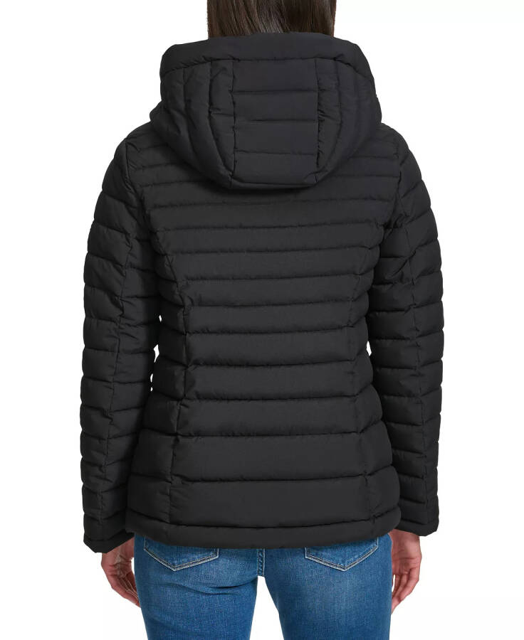 Women's Hooded Packable Puffer Coat Black - 2