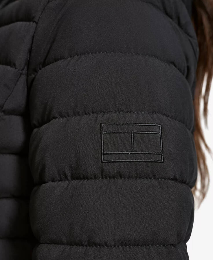 Women's Hooded Packable Puffer Coat Black - 5