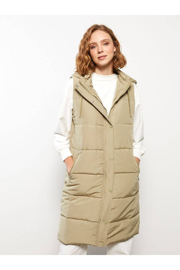 Women's Hooded Puffer Vest - 2