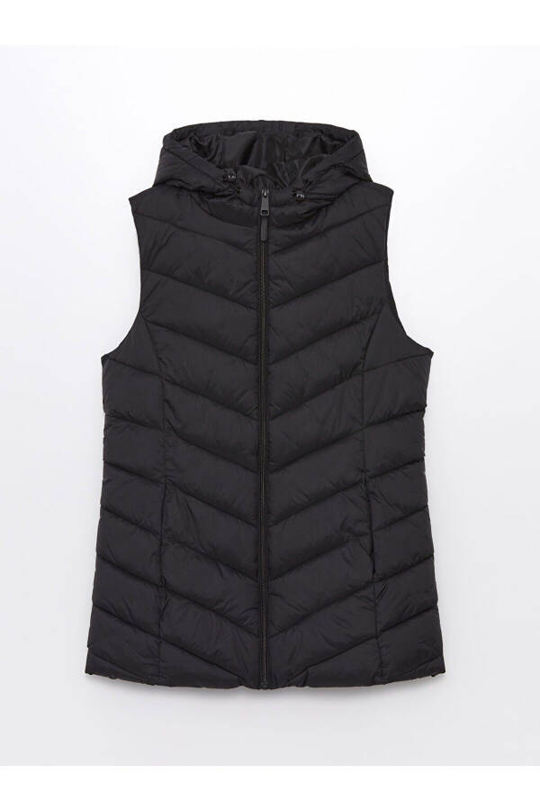 Women's Hooded Puffer Vest - 4