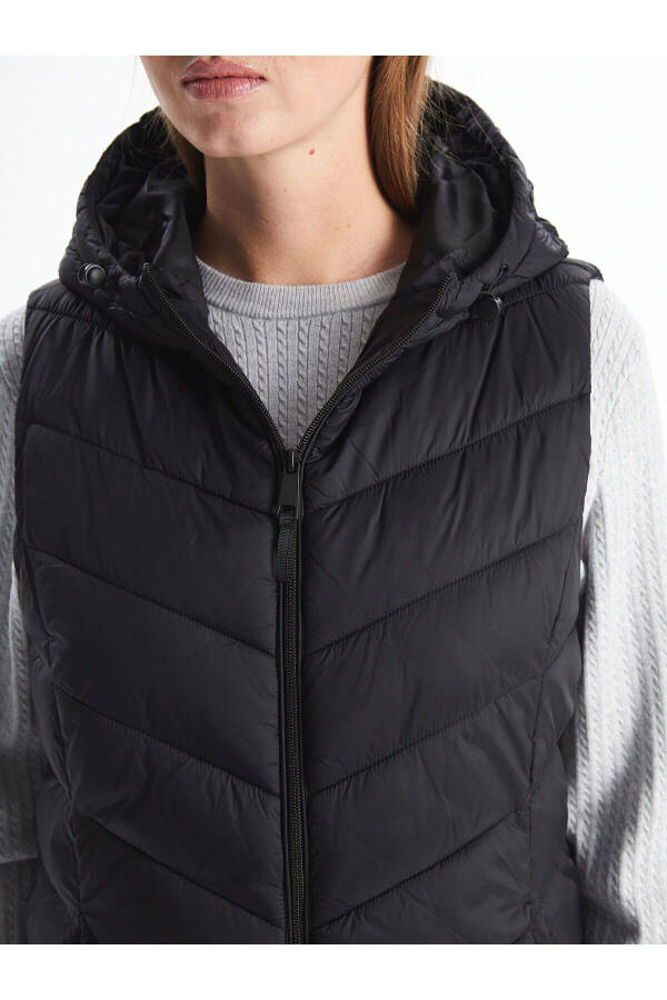 Women's Hooded Puffer Vest - 3