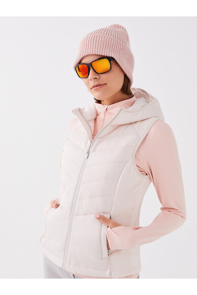 Women's Hooded Puffer Vest - 1