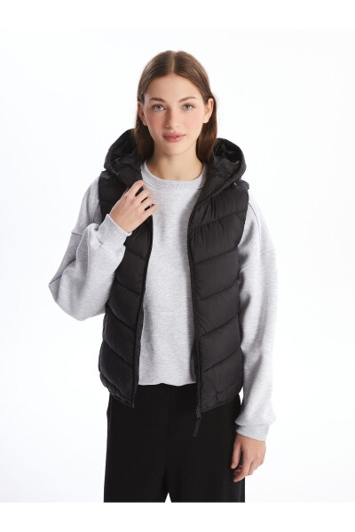 Women's Hooded Puffer Vest - 4