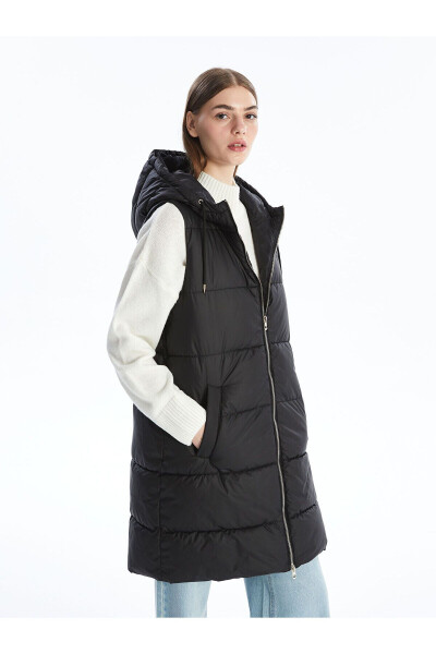 Women's Hooded Puffer Vest - 1