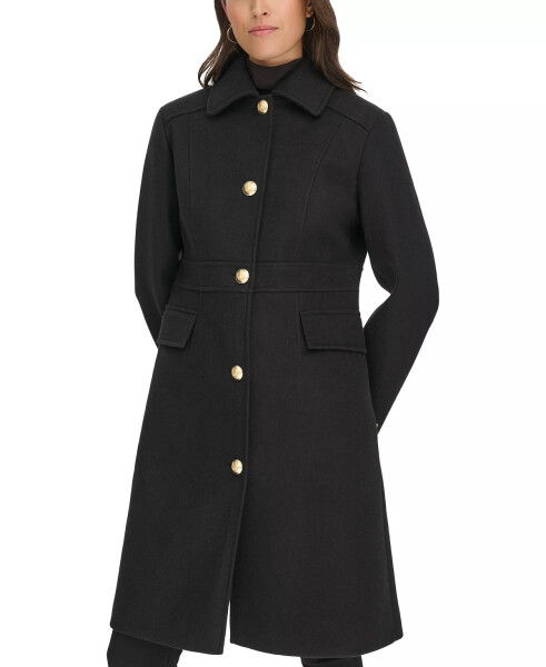 Women's Hooded Single-Breasted Coat, Created for Modazone Black - 3