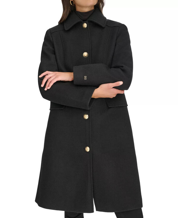 Women's Hooded Single-Breasted Coat, Created for Modazone Black - 4