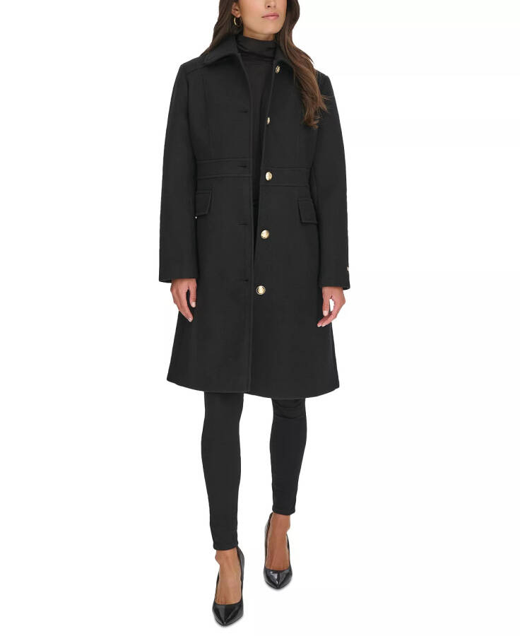 Women's Hooded Single-Breasted Coat, Created for Modazone Black - 5