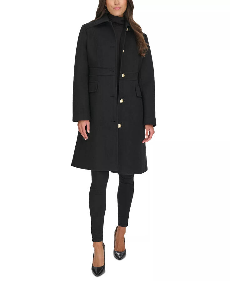 Women's Hooded Single-Breasted Coat, Created for Modazone Black - 8