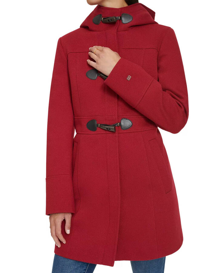 Women's Hooded Toggle Walker Coat, Designed for Modazone Red - 5