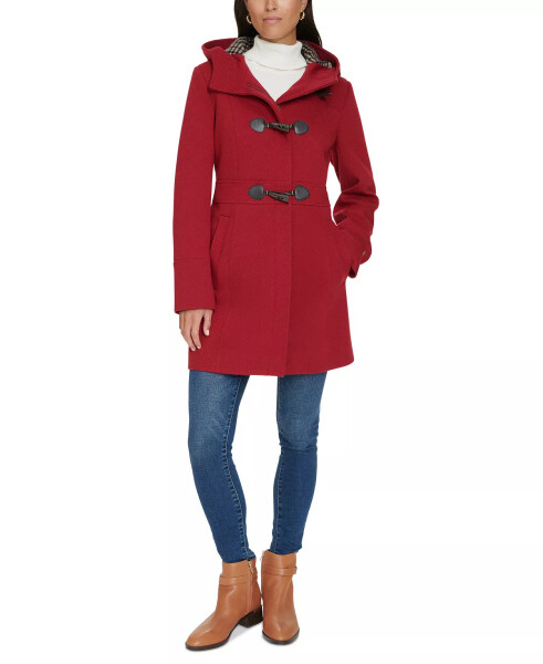 Women's Hooded Toggle Walker Coat, Designed for Modazone Red - 6