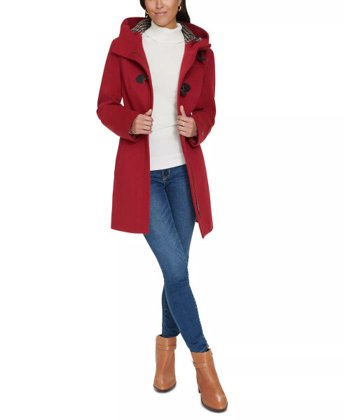 Women's Hooded Toggle Walker Coat, Designed for Modazone Red - 7