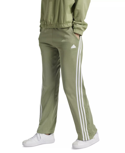 Women's Iconic 3-Stripes Snap Track Pants Green - 1