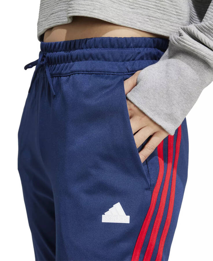 Women's Iconic 3-Stripes Snap Track Pants, Team Navy Blue - 4