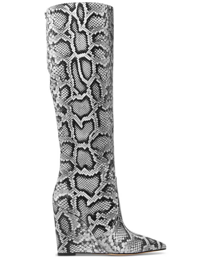 Women's Isra Pointed-Toe Wedge Dress Boots Black Snake - 2