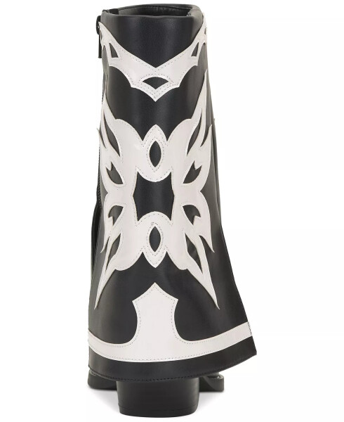 Women's Jadiza Fold-Over Cuffed Cowboy Boots, Created for Modazone Black/White Smooth - 10