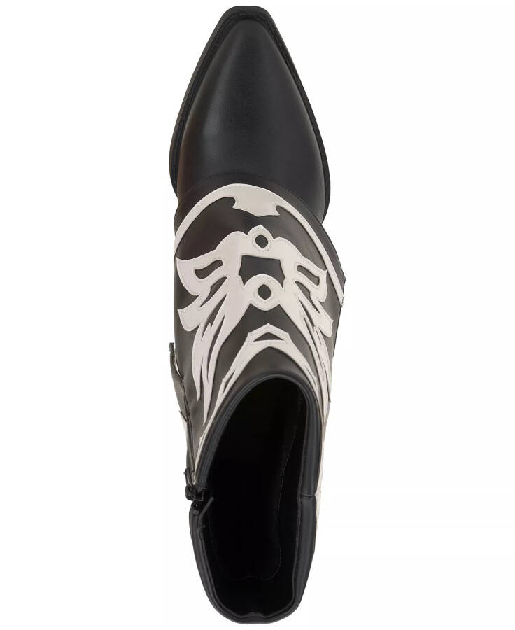 Women's Jadiza Fold-Over Cuffed Cowboy Boots, Created for Modazone Black/White Smooth - 11