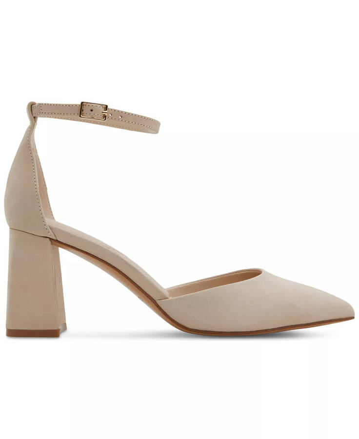 Women's Jan Pointed-Toe Ankle-Strap Block-Heel Pumps Medium Beige Leather - 2