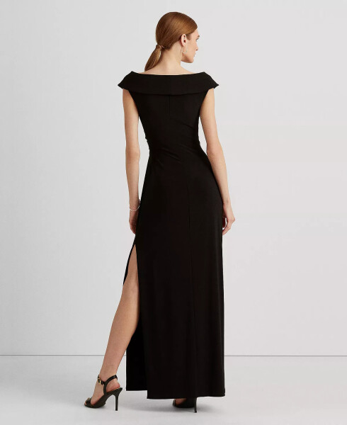 Women's Jersey Off-the-Shoulder Side-Slit Column Gown Black - 2