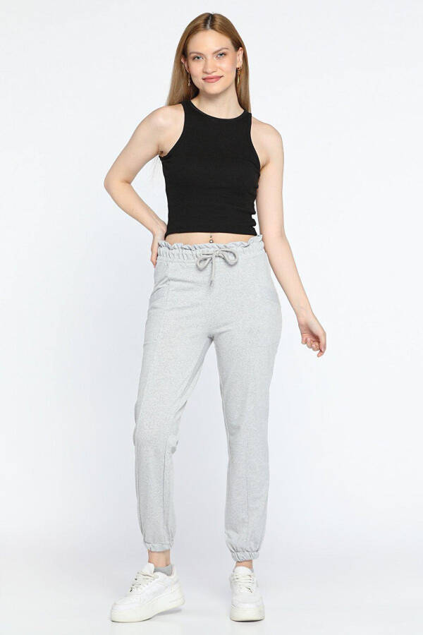 Women's Jogger Pants with Elastic Waist and Cuffs and Pockets - 1